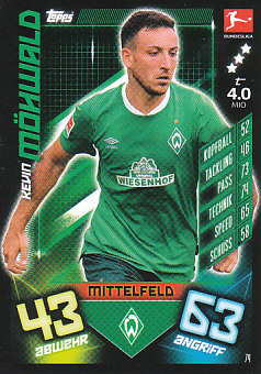 Kevin Mohwald Werder Bremen 2019/20 Topps MA Bundesliga #74